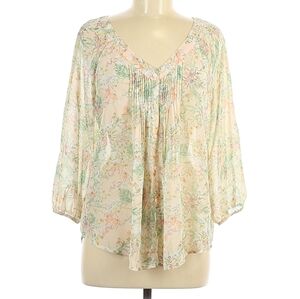 LC Lauren Conrad Cream Floral Blouse